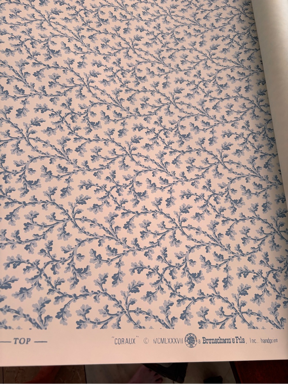 Brunschwig & Fil Coraux Blue on Cream Wallpaper Roll